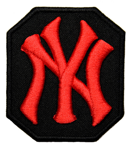 naszywki na ubrania Naszywka naprasowanka NY YANKEES 3D czarno-czerwona termo haft 6x7,2cm