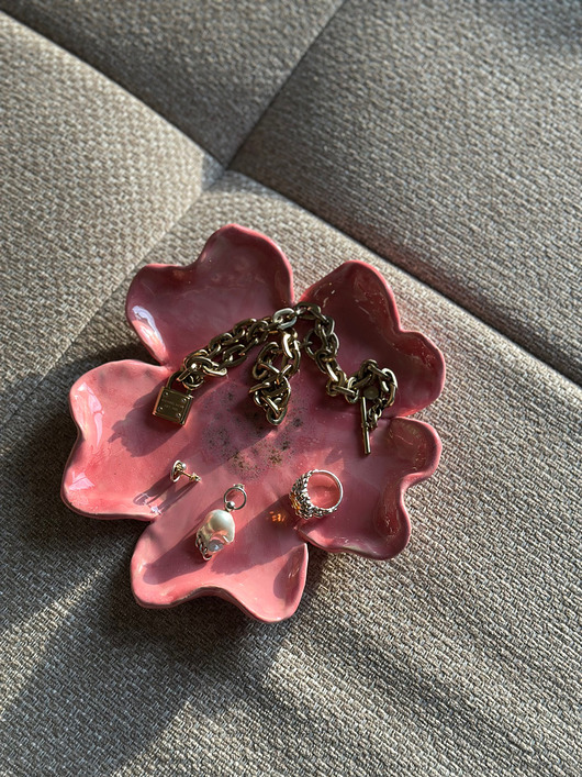 pojemniki na biżuterię Ceramiczna podstawka Różowy Kwiat
