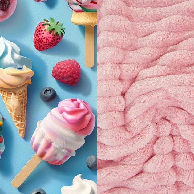 kocyki, kołderki, pościel dla dzieci WYJĄTKOWY koc _ narzuta _ lody _ 155x200 cm