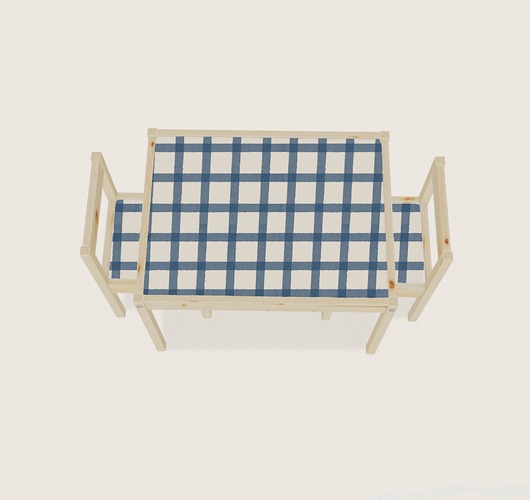 meble do pokoju dziecka Naklejki na stolik Ikea LATT oraz krzesełka krata