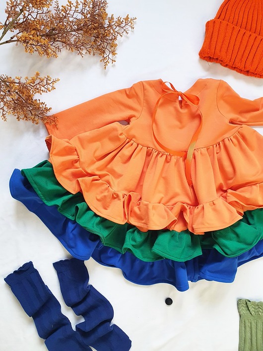 sukienki dla dziewczynki Sukienka Dresowa  Betty Orange