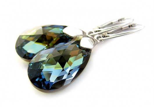 Srebrne kolczyki z kryszt. kryształ Swarovski - Origanum Marisella