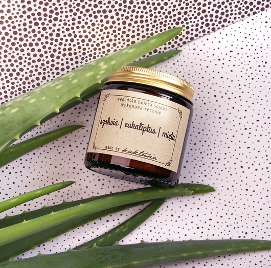 świeczniki i świece Szałwia-eukaliptus-mięta - świeca sojowa 120ml