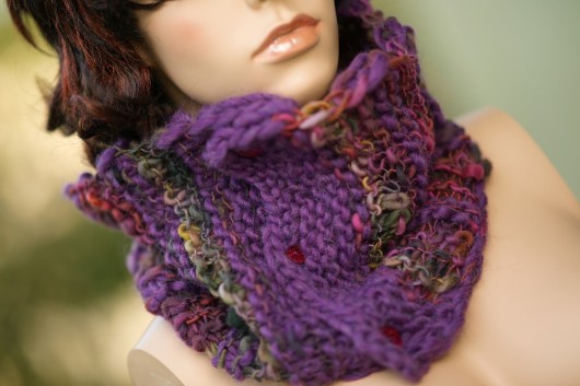 Komin wełniany &quot; LUX Violet &quot; HERBE DESIGN
