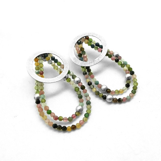 kolczyki wire wrapping Kolczyki  z turmalinami