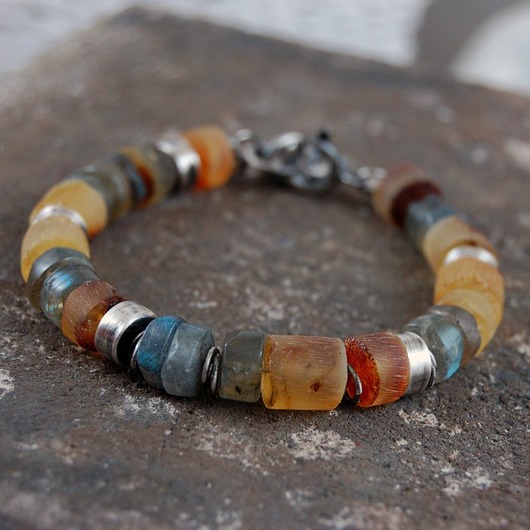 bransoletki wire wrapping bursztyn labradoryt srebrna bransoleta