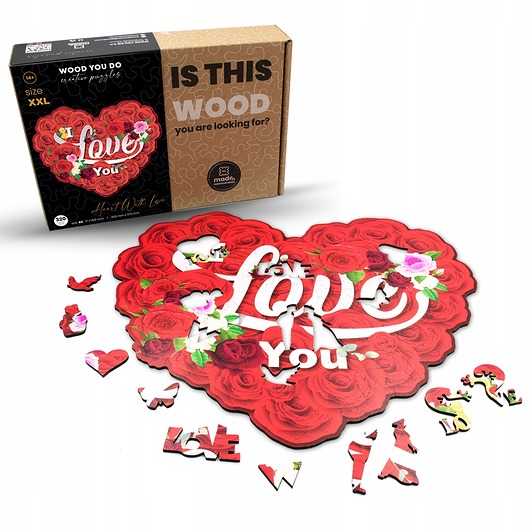 puzzle dla dzieci PUZZLE DREWNIANE DUŻE SERCE 140 elementów LOVE