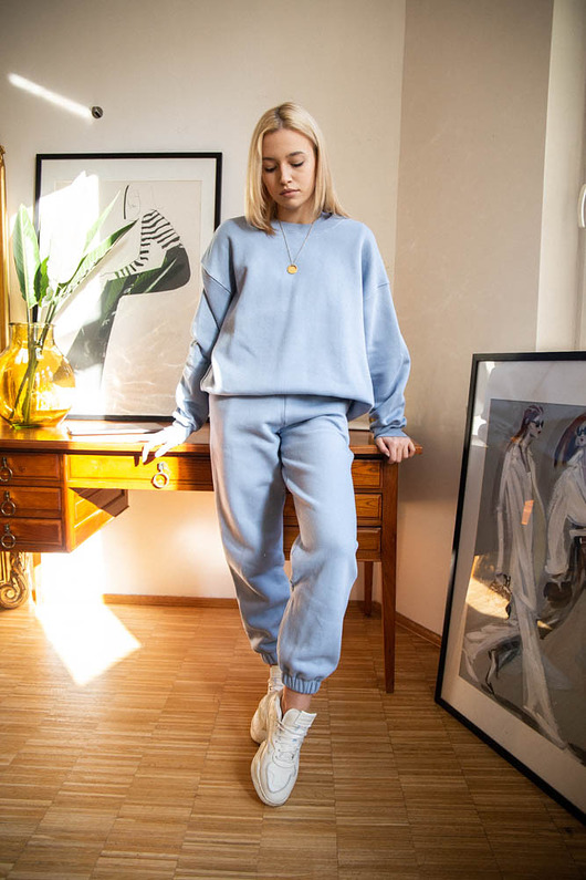 bluza bez kaptura damska Bluza SOHO baby blue