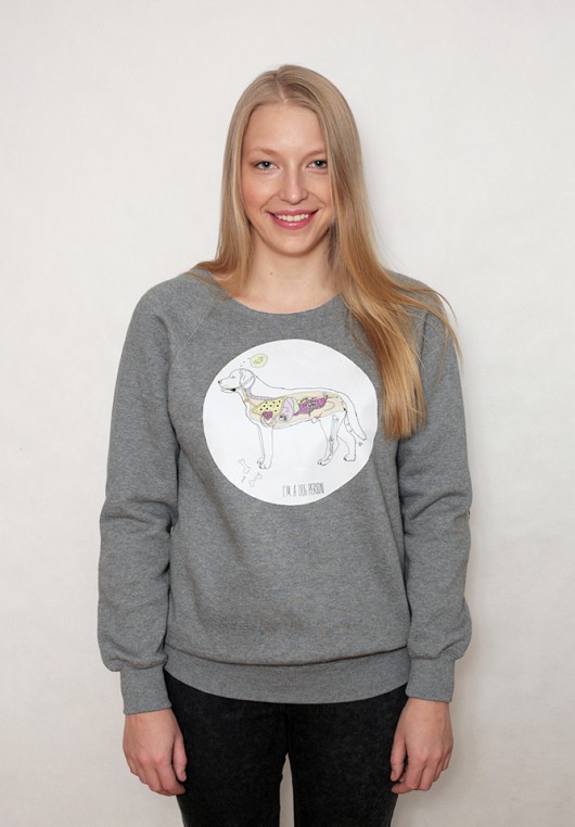 bluza damska I'm a dog person SzaraBluza