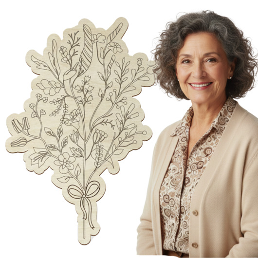 figurki i rzeźby Bukiet Kwiatów dla BABCI ze Sklejki Dzień Babci Kwiaty do Wazonu Stroika