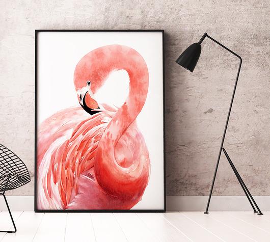 Plakat Flaming rozmiar 50x70 cm B2 HOG STUDIO