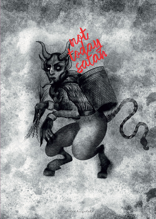 grafiki i ilustracje Not today Satan