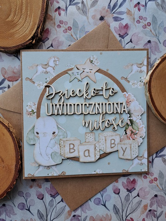 kartki scrapbooking Kartka z okazji narodzin dziecka