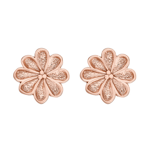 kolczyki pozłacane Kolczyki kwiatki z różowego złota