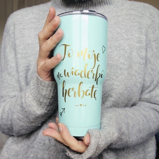 Metalowy kubek termiczny Wiaderko Mięta ONE MUG A DAY