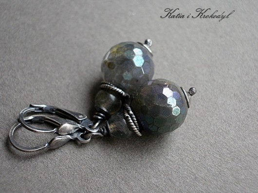 Labradoryty mystic silver- kolczyki Katia i krokodyl