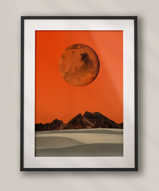 plakaty Plakat Czerwona Planeta - Kolaż Fine Art