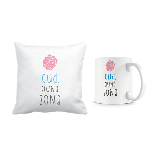 zestaw. kubek i poszewka. cudowna żona Love Life and Forest