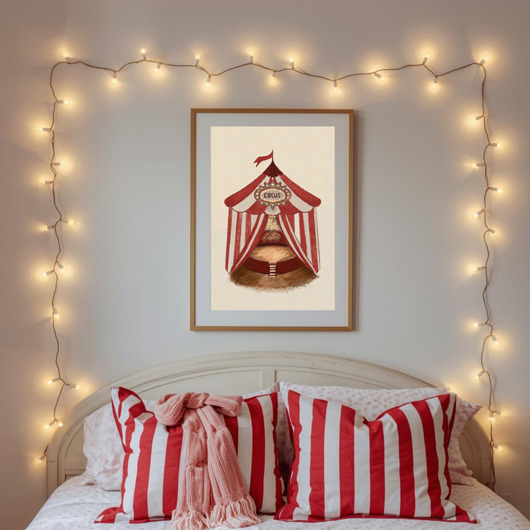 obrazy i plakaty do pokoju dziecięcego Plakat do pokoju dziecka Cyrk ilustracja vintage