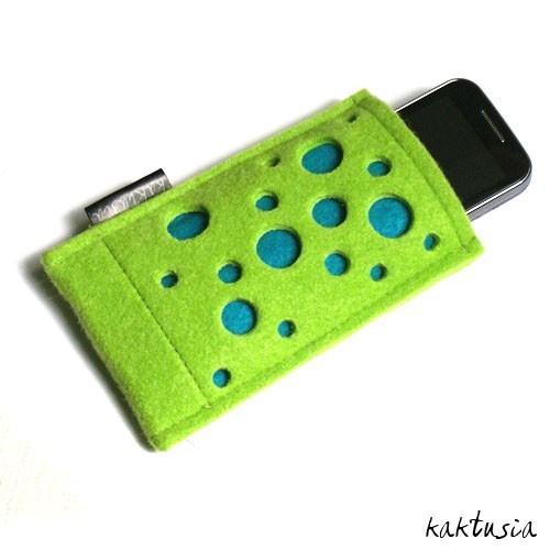 BUBBLES :: zielone etui na telefon kaktusia
