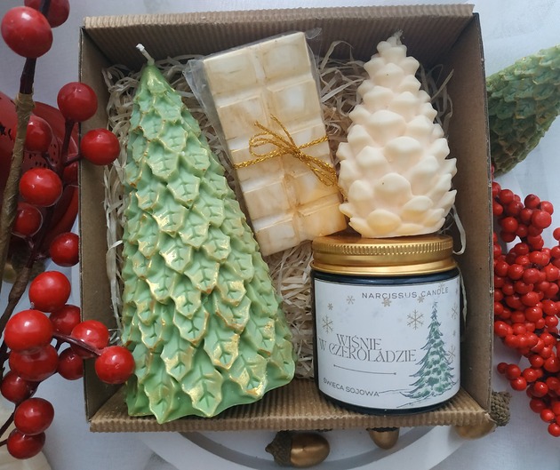 świeczniki i świece Świąteczny zestaw prezentowy