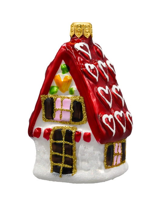 ozdoby choinkowe Bombka choinkowa: Domek z serduszkami: czerwony