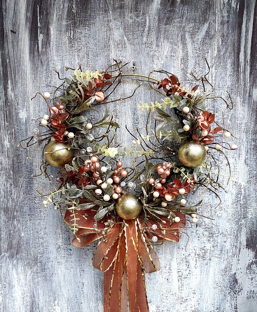 wianki bożonarodzeniowe Świąteczny wianek na obręczy