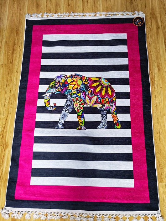 dywany Kolorowy stylowy dywan ze słoniem 120x180cm