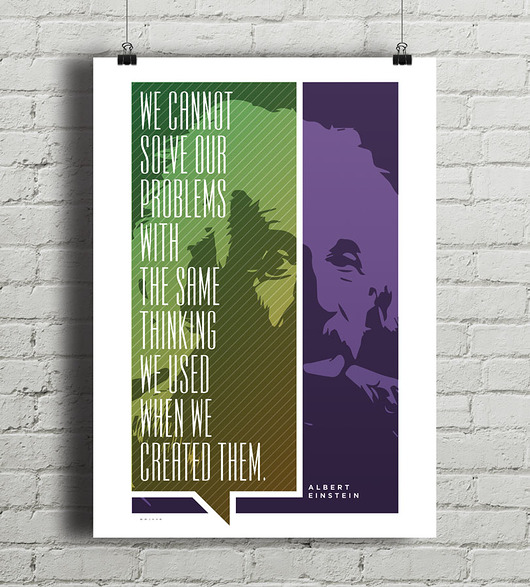Albert Einstein - plakat z cytatem A4 minimalmill