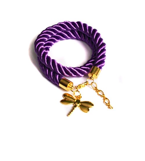 NA LATO gold dragonfly PURPLE kaktusia