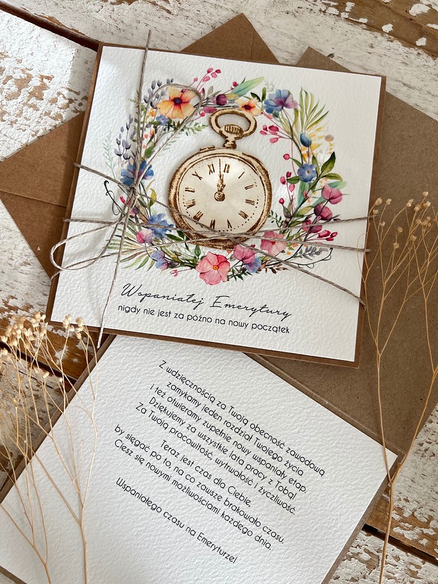 kartki scrapbooking Kartka na emeryturę gratulacje