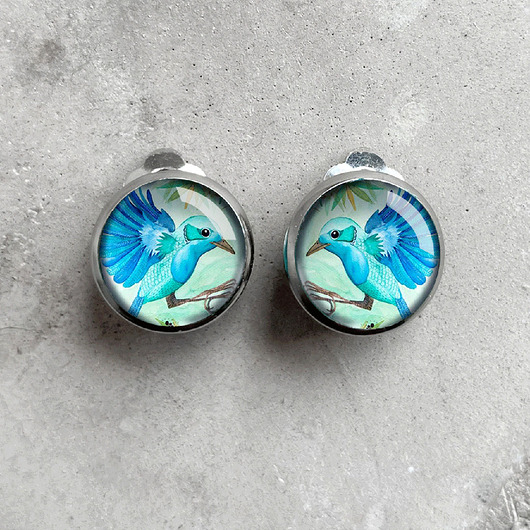 klipsy Jungle bird klipsy dla niej