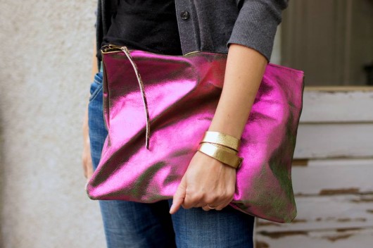 Kopertowka oversized  rózowy metalik patkas