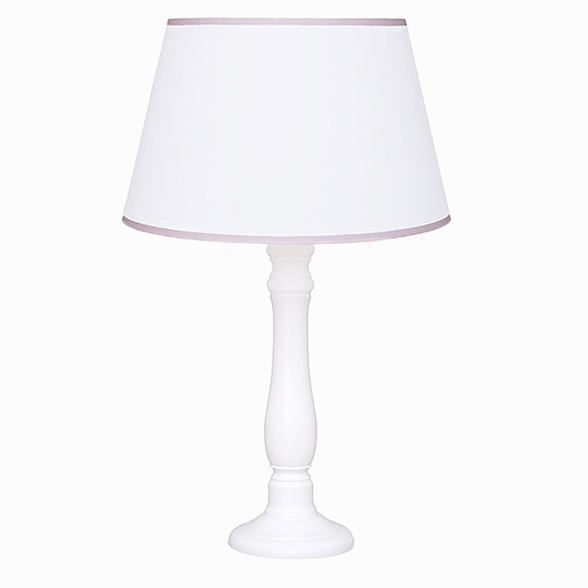 lampy do pokoju dziecka Lampa nocna biała z różową lamówką