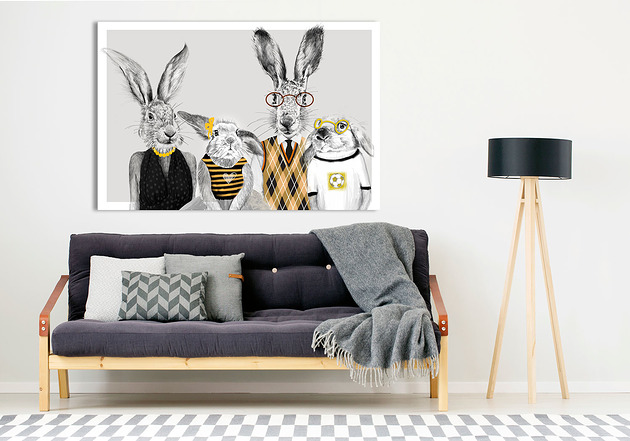 obrazy OBRAZ NA PŁÓTNIE- ZAJĄCE 120x80cm