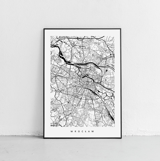 Plakat Wrocław - mapa Wrocławia PLAKATY GEOMETRYCZNE