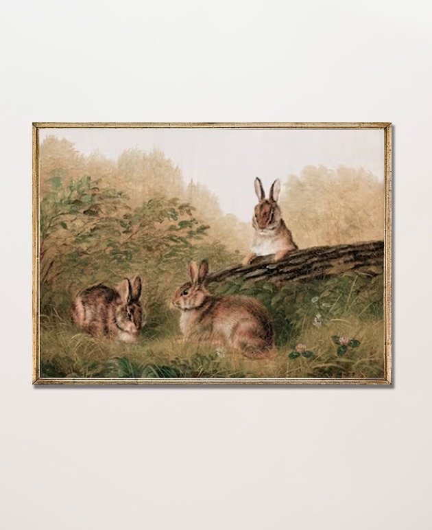 plakaty Plakat Vintage Zające Zajączki
