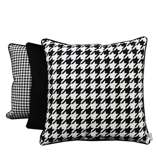 poduszki, poszewki - różne Komplet 3 poduszek Welur 2x PEPITKA 45x45cm
