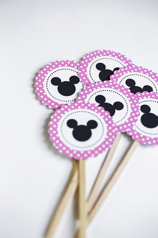 akcesoria dziecięce - różne Pikery do babeczek MYSZKA MINNIE 6 szt