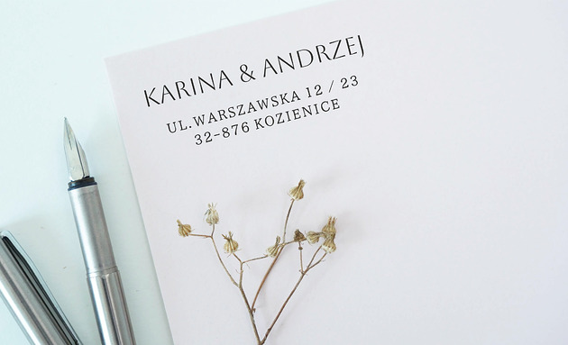 stemple Personalizowany drewniany stempel z adresem i imionami - różne wzory
