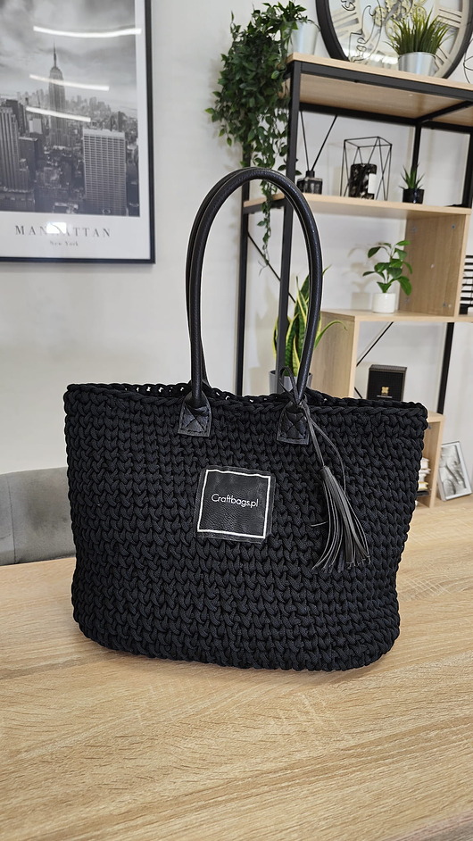 torby na ramię Shopperka Craftbags - czarna