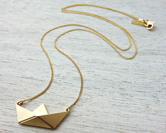 Zloty naszyjnik paper boat shlomit