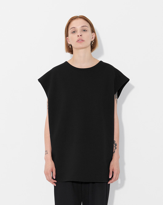bluza bez kaptura damska Bezrękawnik oversize  - bawełna organiczna