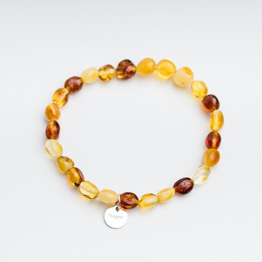 bransoletki z kamieni naturalnych Personalizowana bransoletka z bursztynu bałtyckiego elastyczna