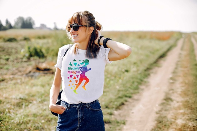 t-shirt damskie Koszulka organiczna z nadrukiem Wiecznie zabiegana