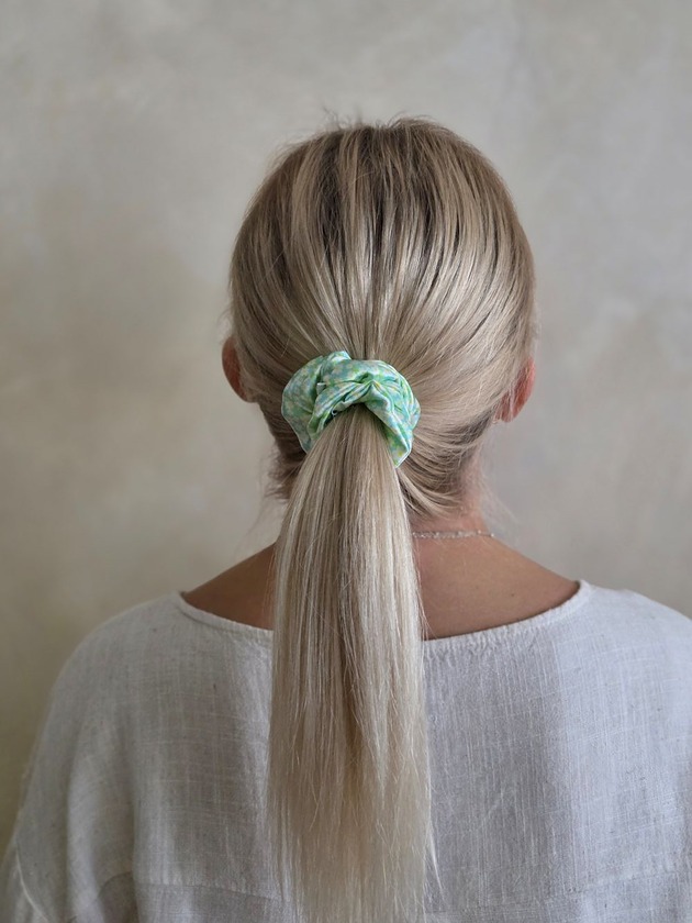 gumki do włosów Gumka jedwabna, scrunchie, daisy MIDI