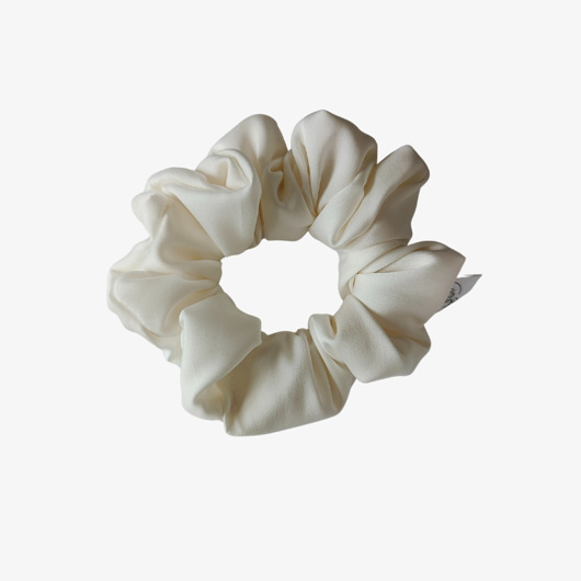 gumki do włosów Satynowa gumka satynowa scrunchie owijka frotka biały MIDI