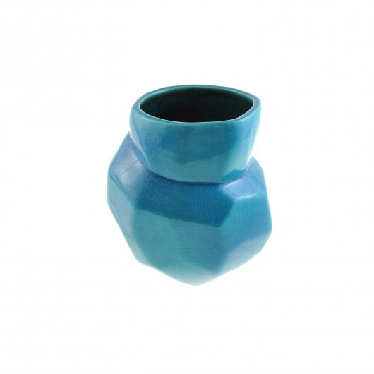 Dzban Ścięty - turkus crackle Viola Ceramics Studio