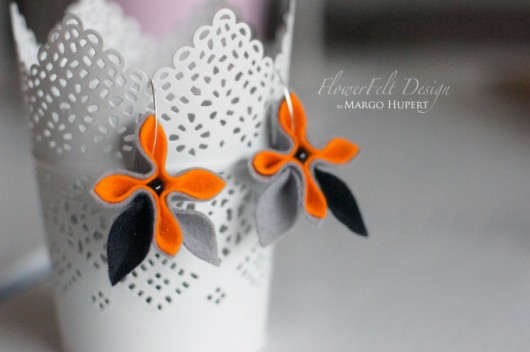 Grey orange black FlowerFelt Design