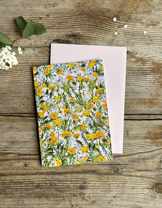 kartki okolicznościowe - wydruki Majowa Łąka - Kartka- Grafika- Ilustracja- Natura- Kwiaty